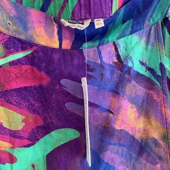 Soft Surroundings Reethi Bay Tropical Palms Colorful Faux Wrap Maxi Skirt PM - Picture 6 of 9